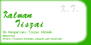 kalman tiszai business card