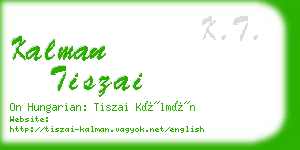 kalman tiszai business card